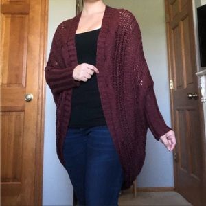 Impressions burgundy shrug sweater size S/M